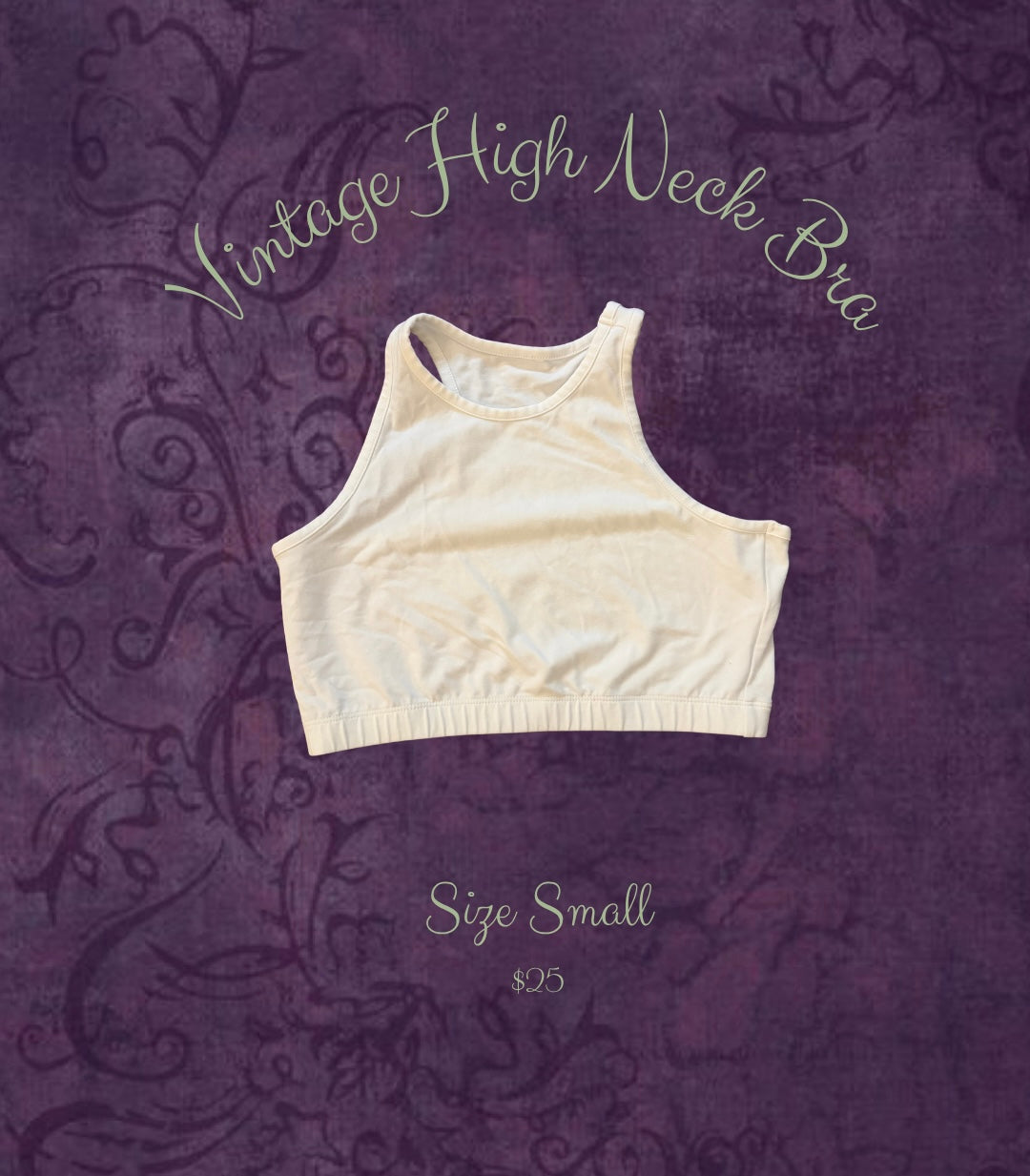 Vintage High-Neck Sports Bra